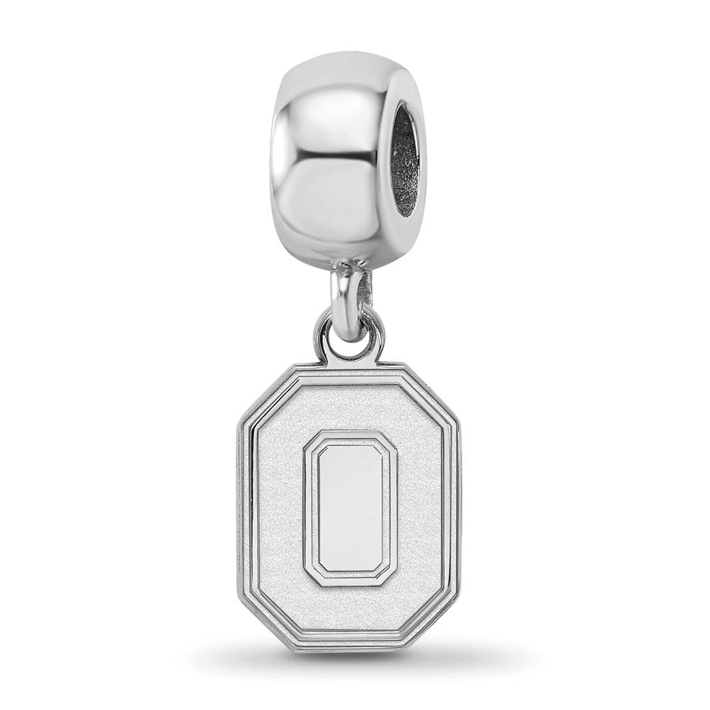 Sterling Silver Ohio State University Small Dangle Bead Charm, Item B13914 by The Black Bow Jewelry Co.