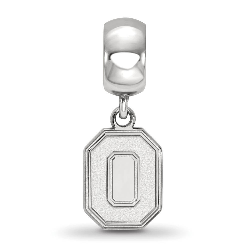 Alternate view of the Sterling Silver Ohio State University Small Dangle Bead Charm by The Black Bow Jewelry Co.