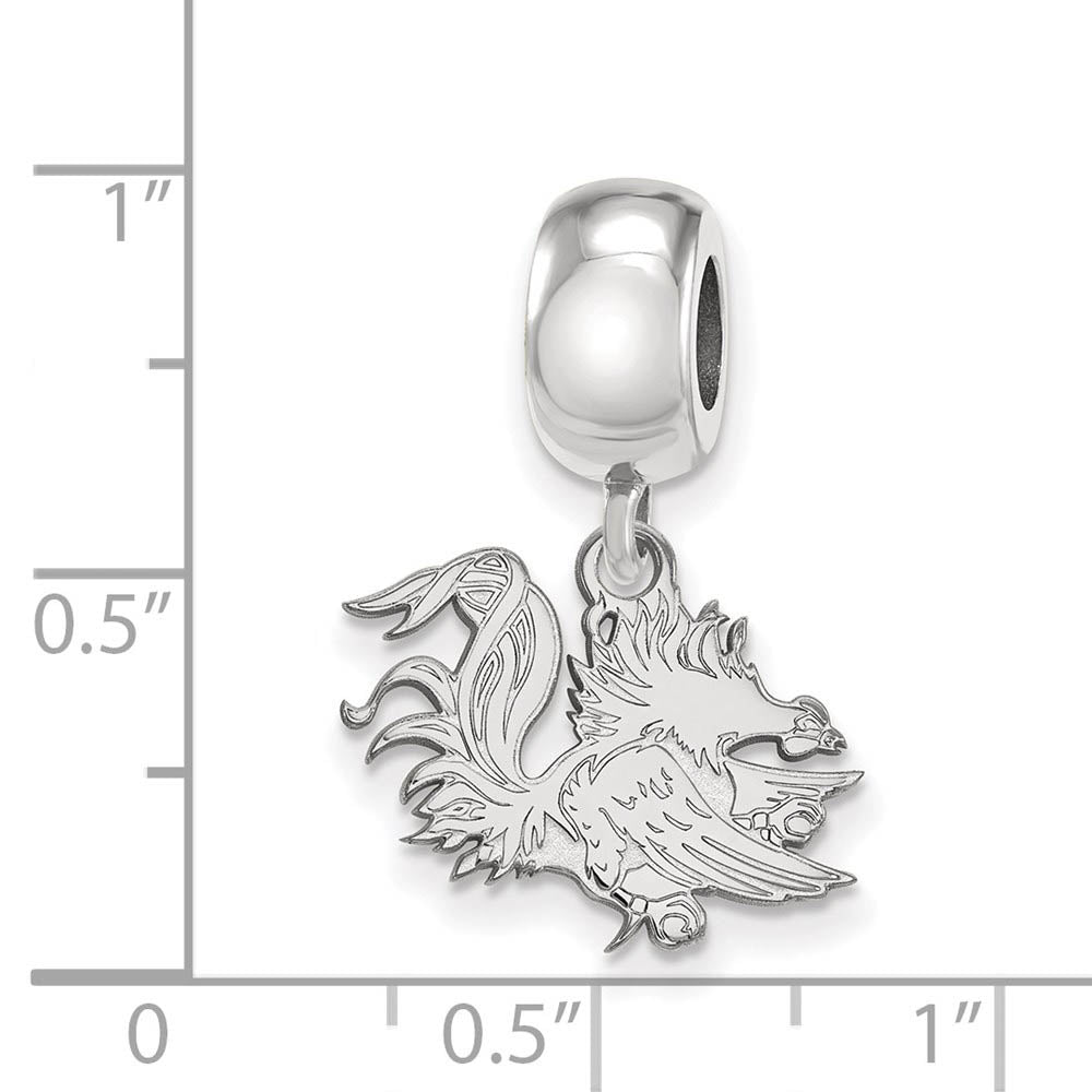 Alternate view of the Sterling Silver University of South Carolina Sm Dangle Bead Charm by The Black Bow Jewelry Co.