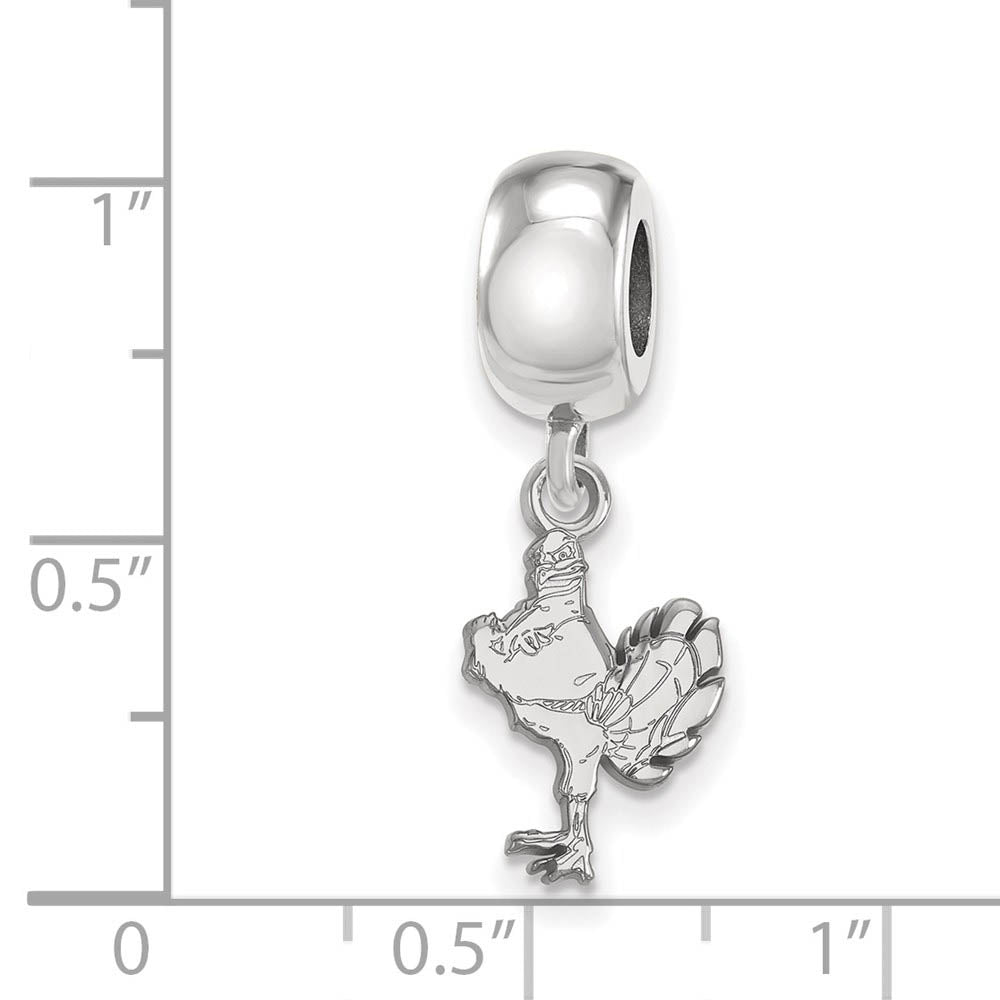 Alternate view of the Sterling Silver Virginia Tech Small Dangle Bead Charm by The Black Bow Jewelry Co.