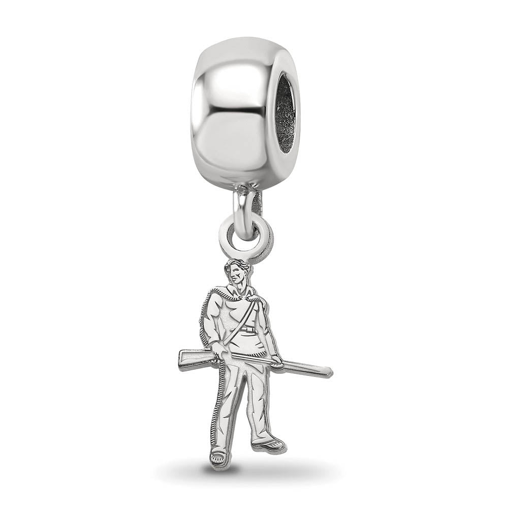 Sterling Silver West Virginia University Small Dangle Bead Charm, Item B13920 by The Black Bow Jewelry Co.