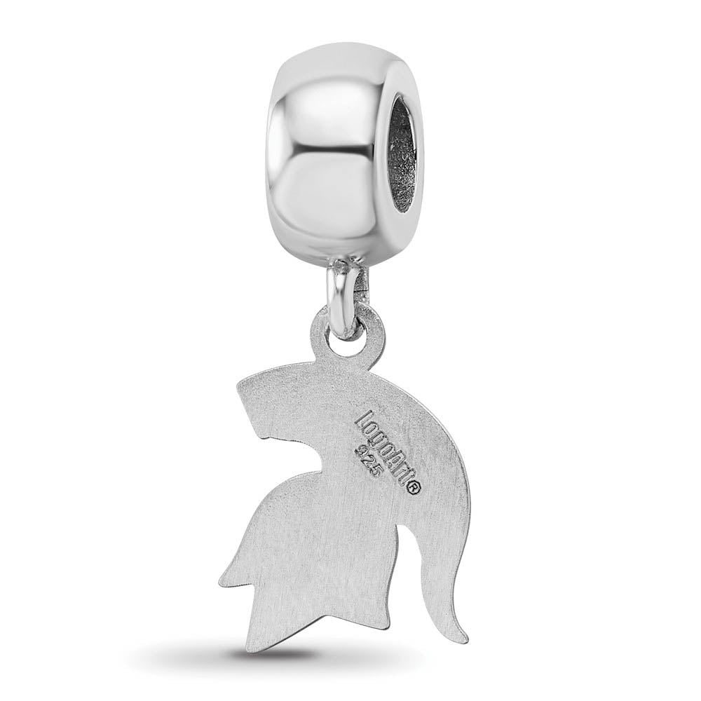 Alternate view of the Sterling Silver Michigan State University Small Dangle Bead Charm by The Black Bow Jewelry Co.
