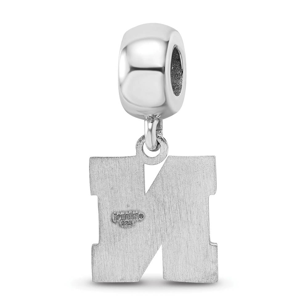 Alternate view of the Sterling Silver University of Nebraska Small DangleBead Charm by The Black Bow Jewelry Co.