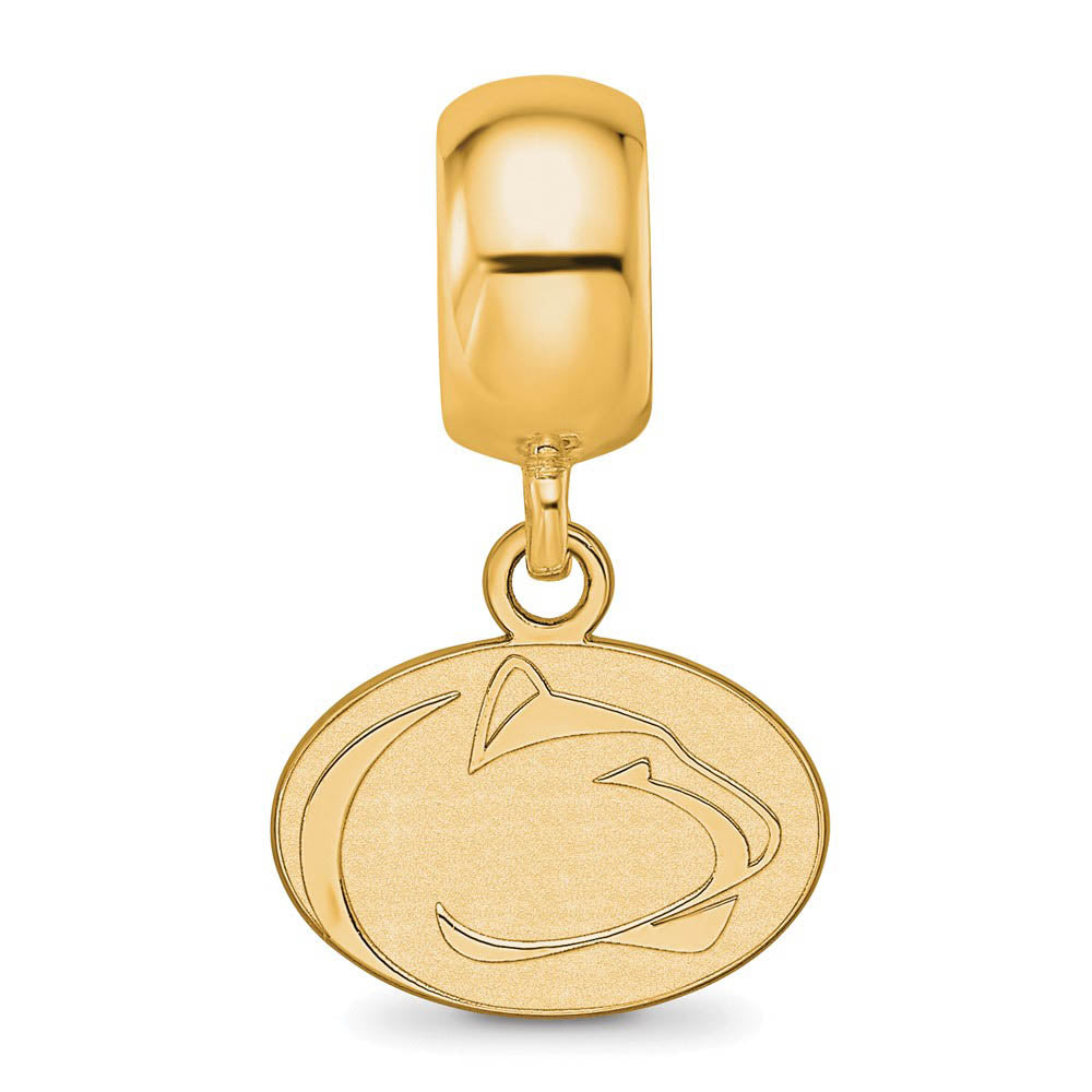 Alternate view of the 14k Gold Plated Silver Penn State University XS Dangle Bead Charm by The Black Bow Jewelry Co.