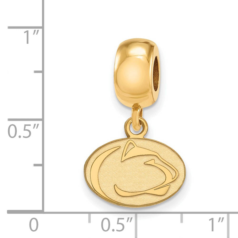 Alternate view of the 14k Gold Plated Silver Penn State University XS Dangle Bead Charm by The Black Bow Jewelry Co.