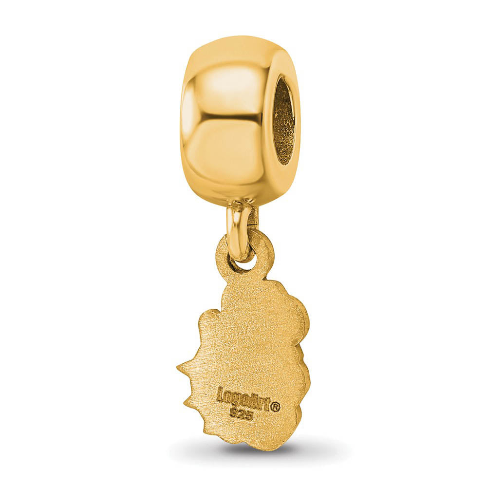 Alternate view of the 14k Gold Plated Silver James Madison University XS Dangle Bead Charm by The Black Bow Jewelry Co.