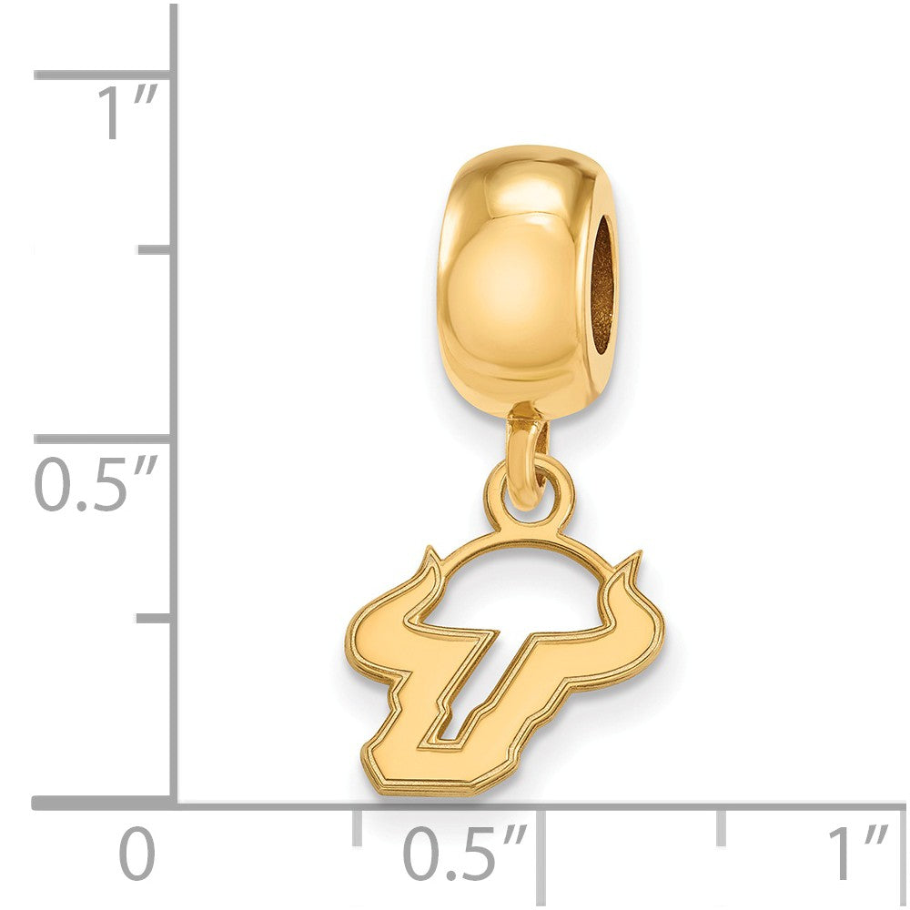 Alternate view of the 14k Gold Plated Silver Univ. of South Florida XS Dangle Bead Charm by The Black Bow Jewelry Co.