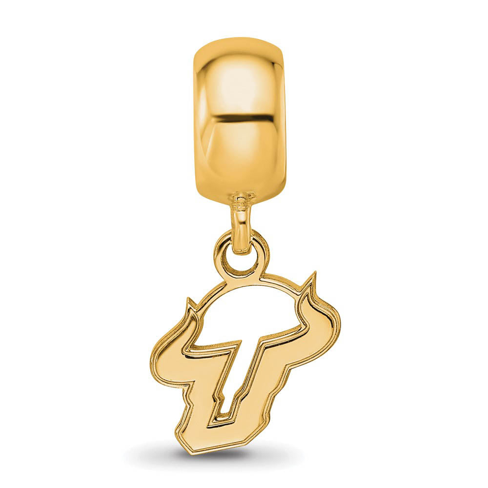 Alternate view of the 14k Gold Plated Silver Univ. of South Florida XS Dangle Bead Charm by The Black Bow Jewelry Co.