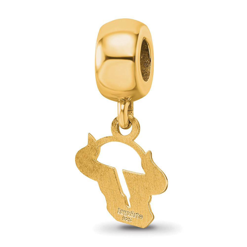 Alternate view of the 14k Gold Plated Silver Univ. of South Florida XS Dangle Bead Charm by The Black Bow Jewelry Co.