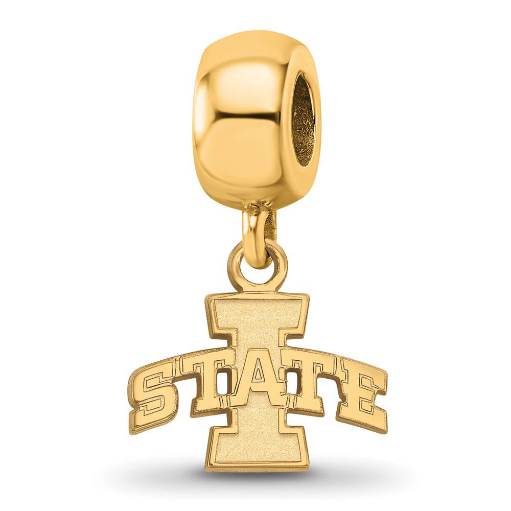 14k Gold Plated Silver Iowa State University XS Dangle Bead Charm, Item B13946 by The Black Bow Jewelry Co.