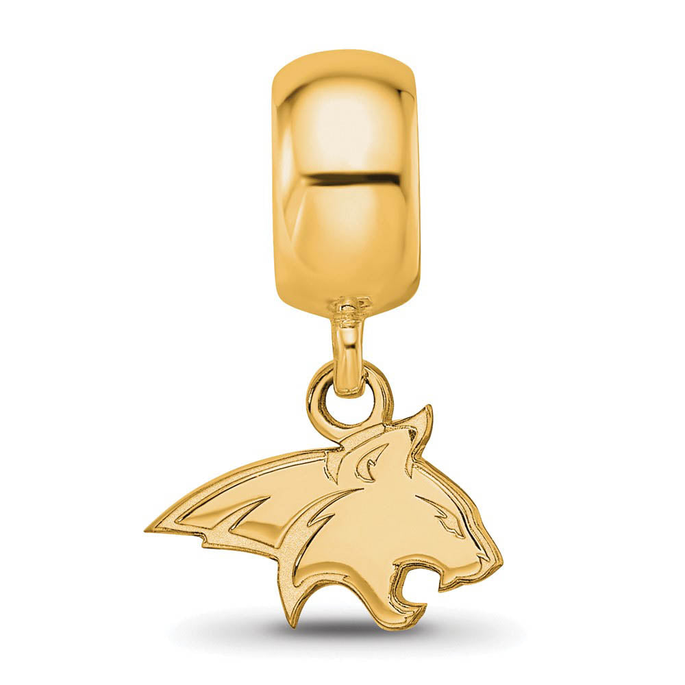 Alternate view of the 14k Gold Plated Silver Montana State Univ. XS Bobcat Dangle Bead Charm by The Black Bow Jewelry Co.