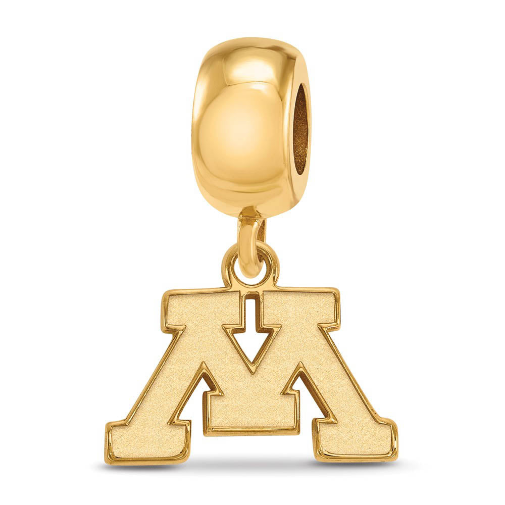 14k Gold Plated Silver University of Minnesota XS Dangle Charm, Item B13960 by The Black Bow Jewelry Co.