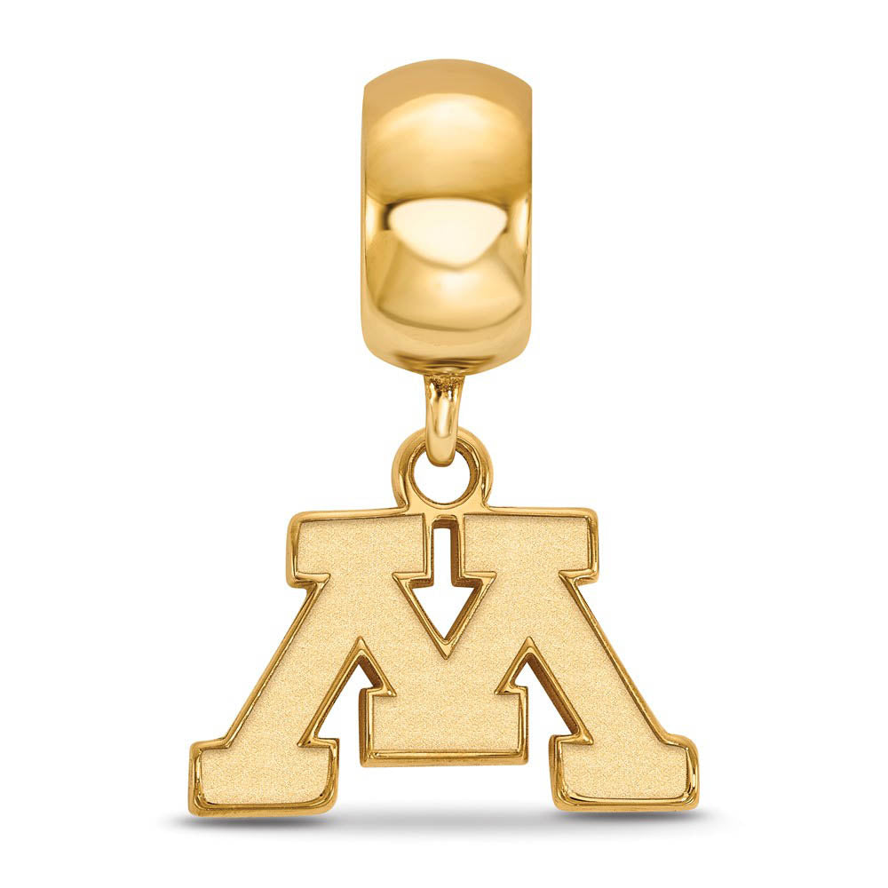 Alternate view of the 14k Gold Plated Silver University of Minnesota XS Dangle Charm by The Black Bow Jewelry Co.