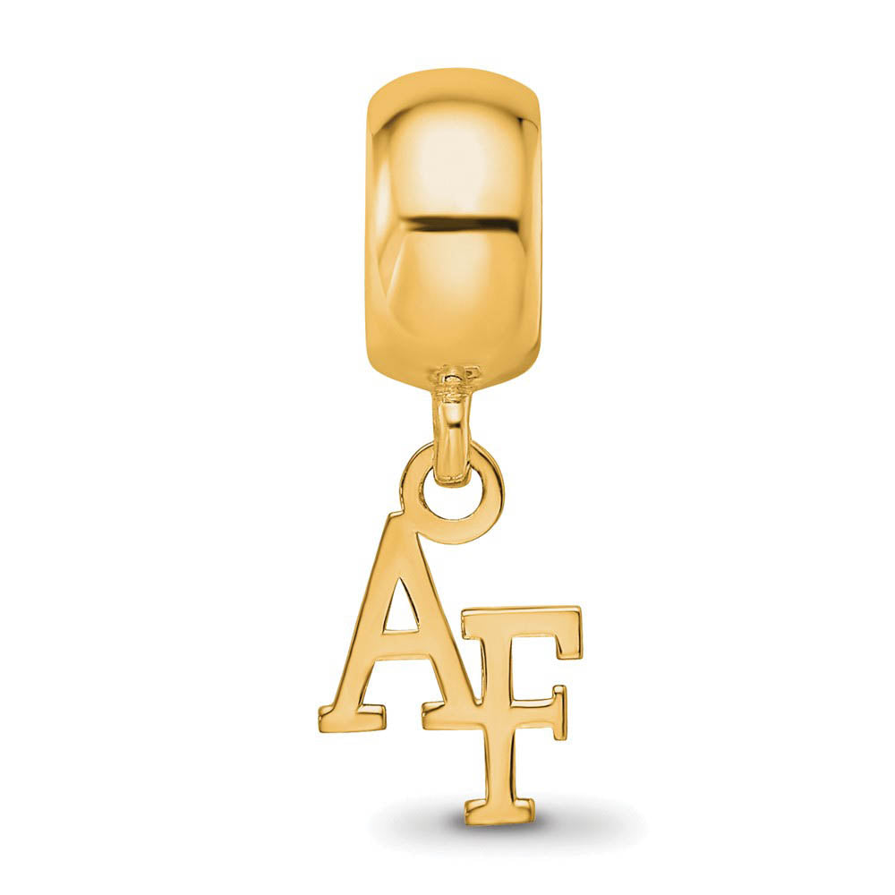 Alternate view of the 14k Gold Plated Silver U.S. Air Force Academy XS Dangle Bead Charm by The Black Bow Jewelry Co.
