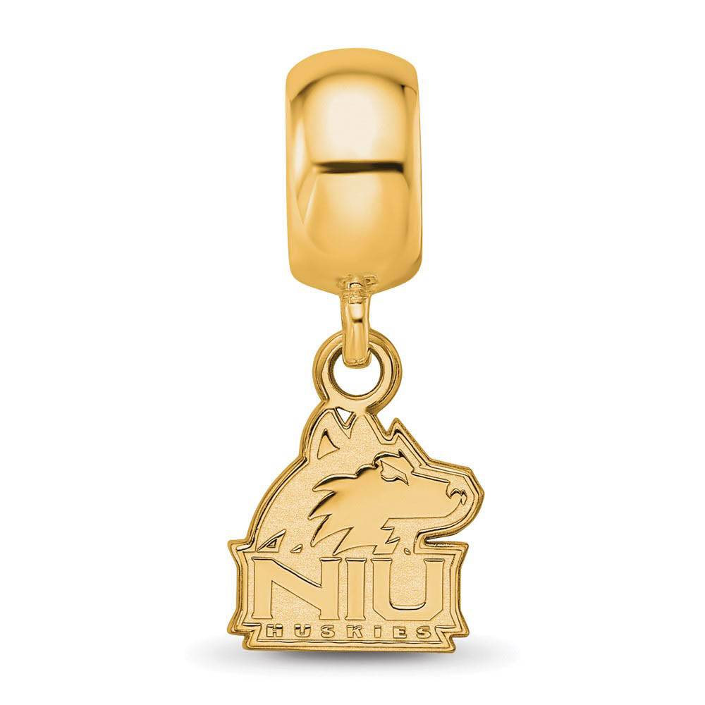 Alternate view of the 14k Gold Plated Silver Northern Illinois Univ. XS Dangle Bead Charm by The Black Bow Jewelry Co.