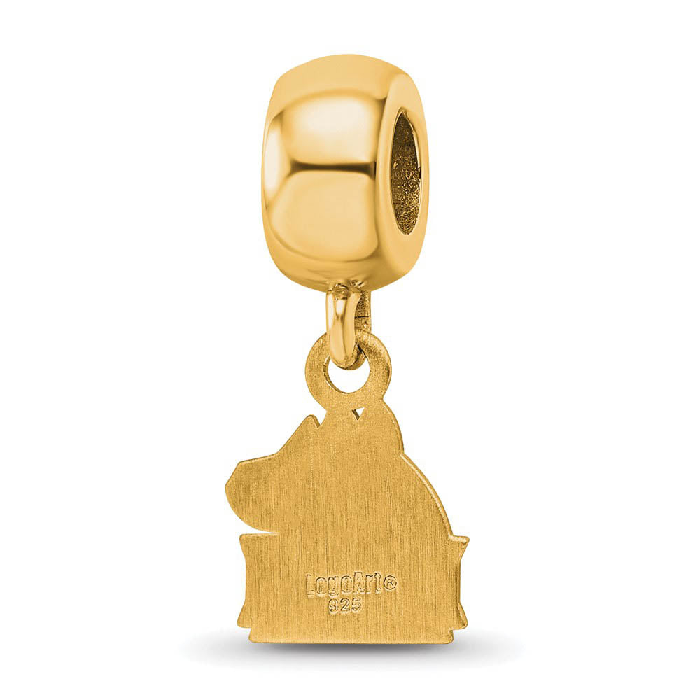 Alternate view of the 14k Gold Plated Silver Northern Illinois Univ. XS Dangle Bead Charm by The Black Bow Jewelry Co.