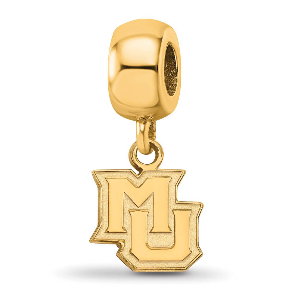 14k Gold Plated Silver Marquette University XS Dangle Bead Charm, Item B13975 by The Black Bow Jewelry Co.