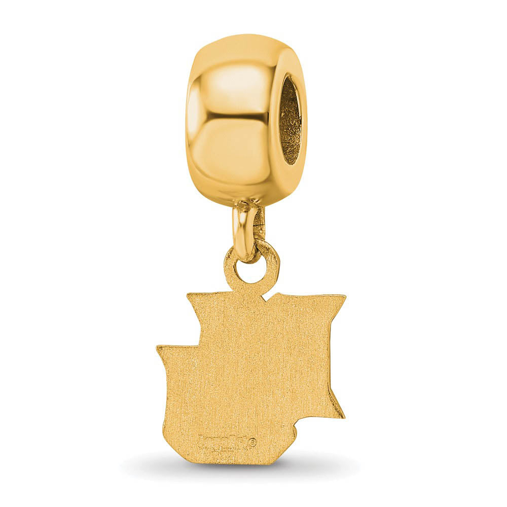 Alternate view of the 14k Gold Plated Silver Marquette University XS Dangle Bead Charm by The Black Bow Jewelry Co.