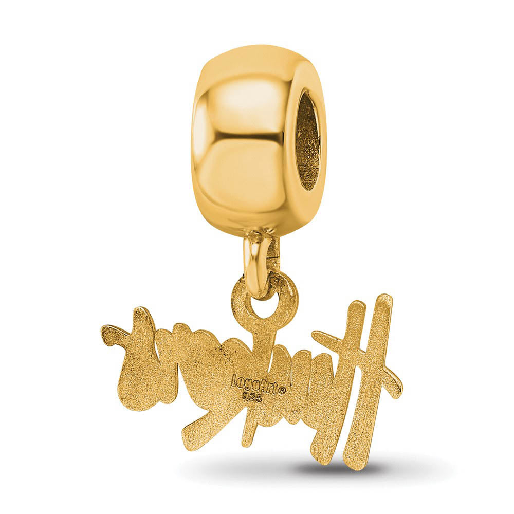 Alternate view of the 14k Gold Plated Silver University of Nebraska XS Dangle Bead Charm by The Black Bow Jewelry Co.