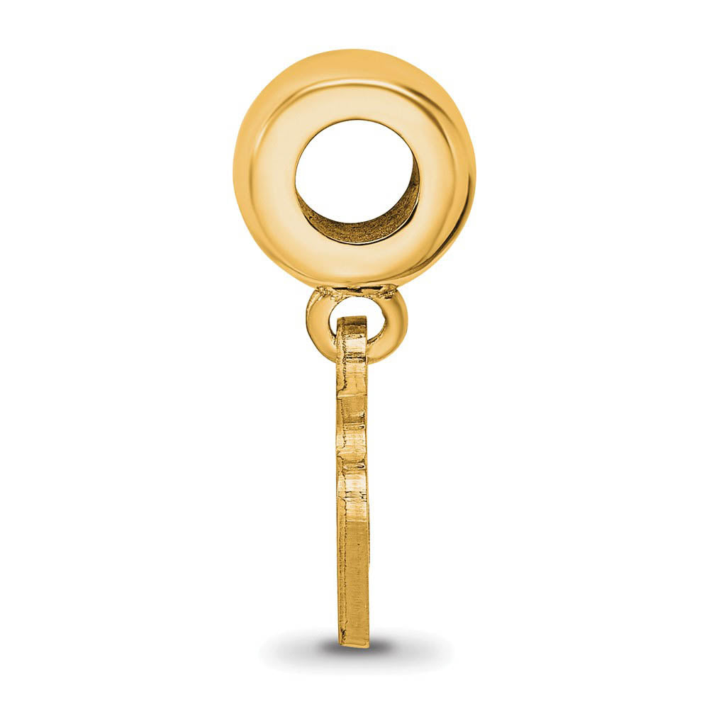 Alternate view of the 14k Gold Plated Silver Georgia Southern U XS Bead Dangle Charm by The Black Bow Jewelry Co.
