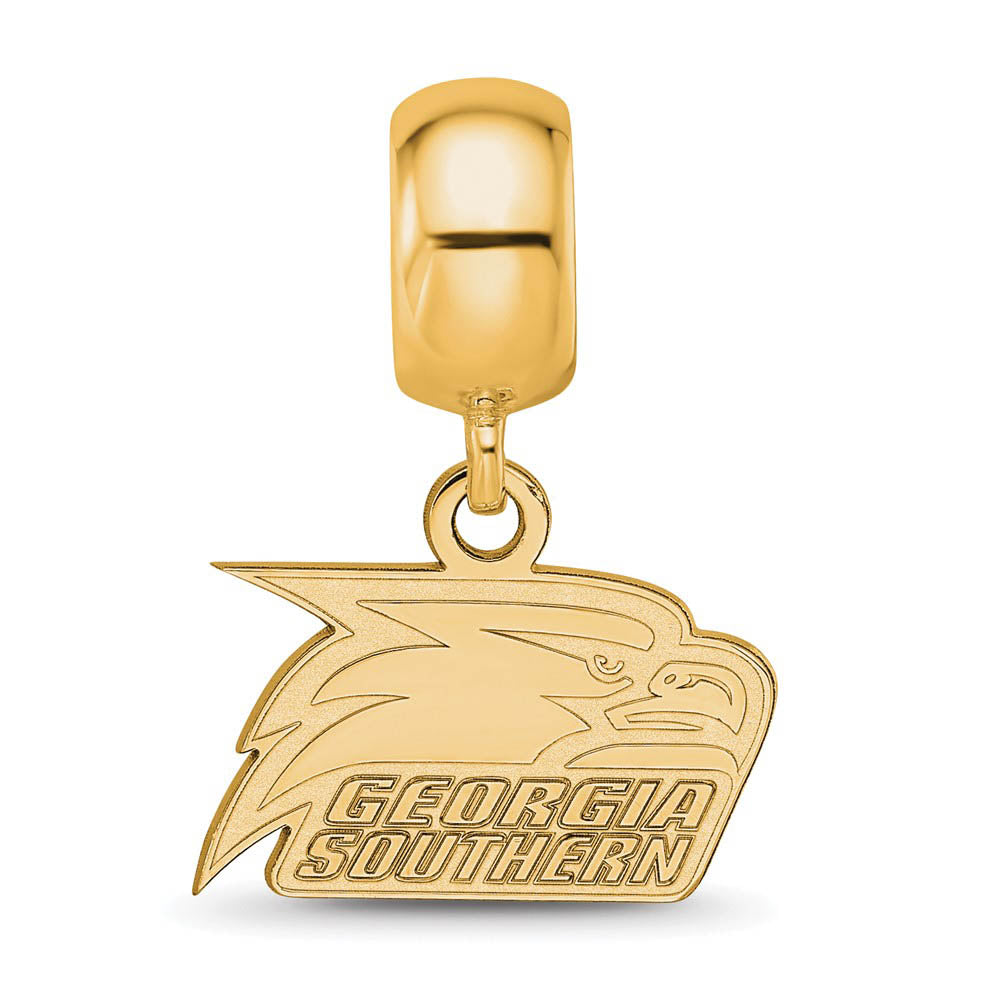 Alternate view of the 14k Gold Plated Silver Georgia Southern U XS Bead Dangle Charm by The Black Bow Jewelry Co.