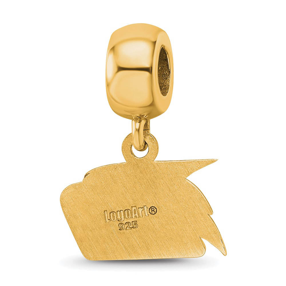 Alternate view of the 14k Gold Plated Silver Georgia Southern U XS Bead Dangle Charm by The Black Bow Jewelry Co.