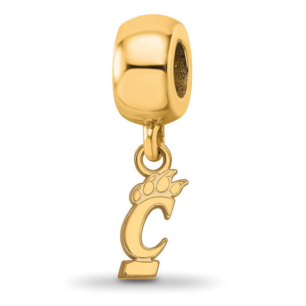 14k Gold Plated Silver University of Cincinnati XS Dangle Charm, Item B13983 by The Black Bow Jewelry Co.