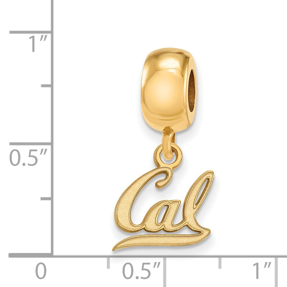 Alternate view of the 14k Gold Plated Silver U of California Berkeley XS Dangle Bead Charm by The Black Bow Jewelry Co.