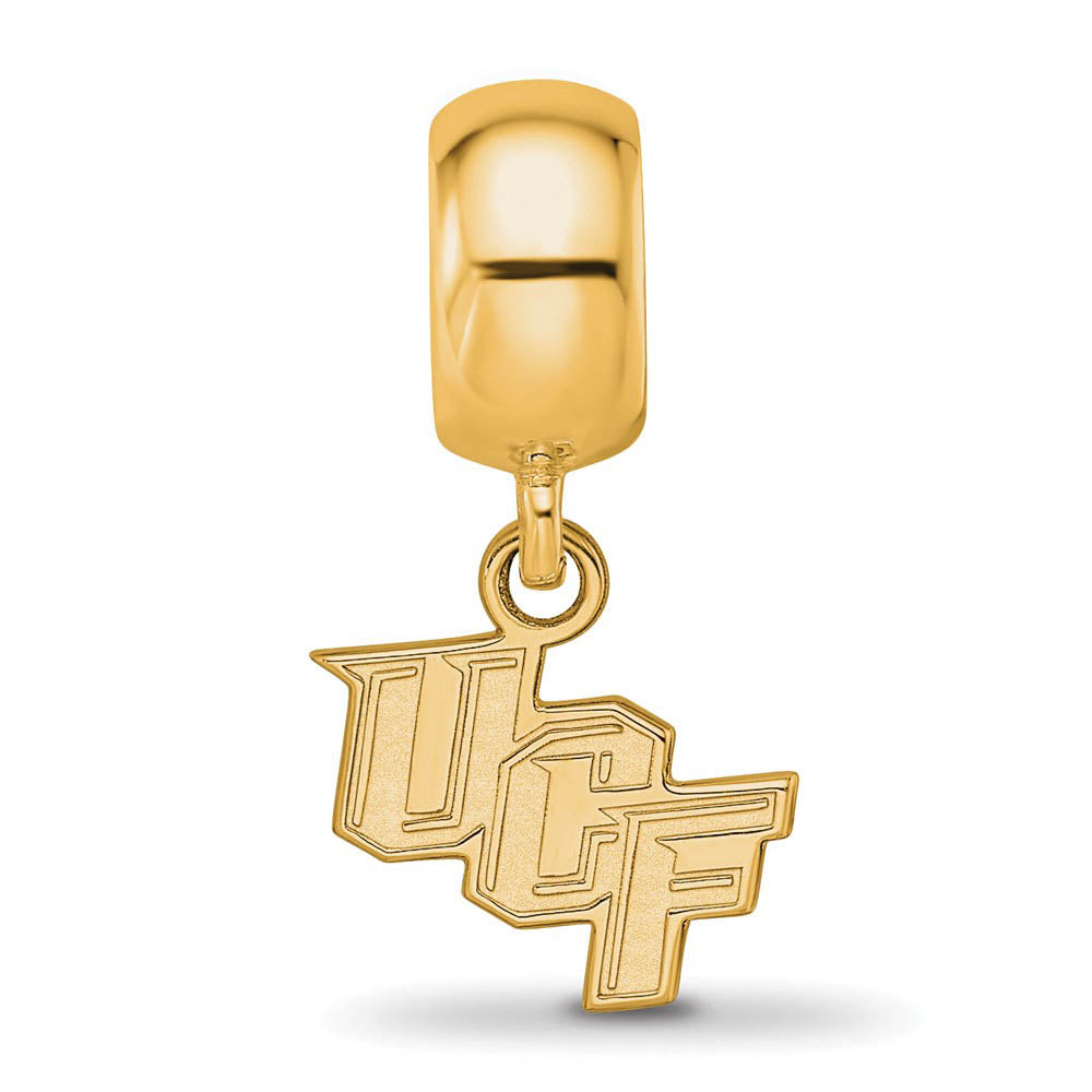 Alternate view of the 14k Gold Plated Silver U of Central Florida XS Dangle Bead Charm by The Black Bow Jewelry Co.