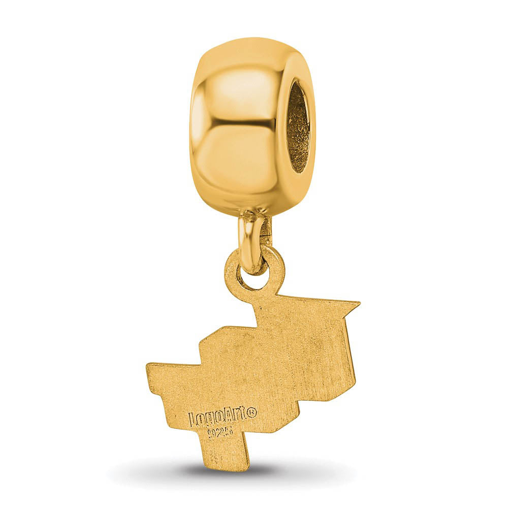 Alternate view of the 14k Gold Plated Silver U of Central Florida XS Dangle Bead Charm by The Black Bow Jewelry Co.
