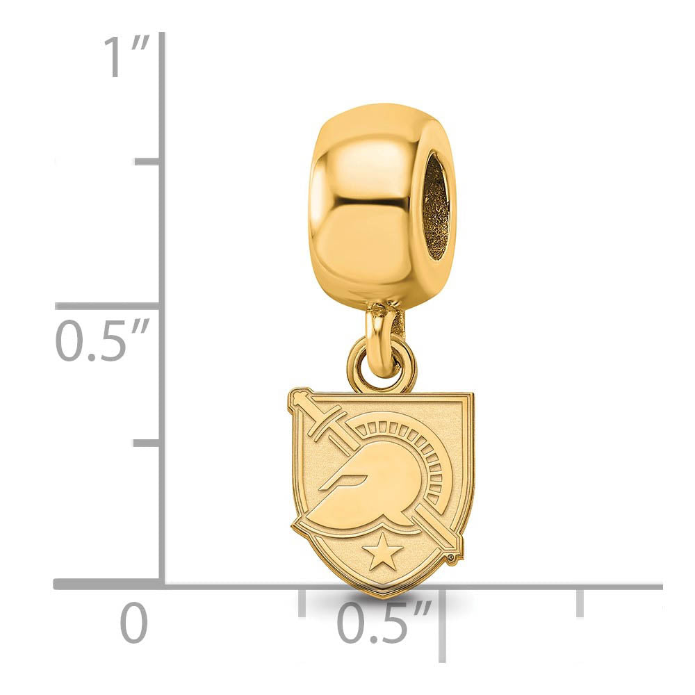 Alternate view of the 14k Gold Plated Silver U.S. Military Academy XS Dangle Bead Charm by The Black Bow Jewelry Co.