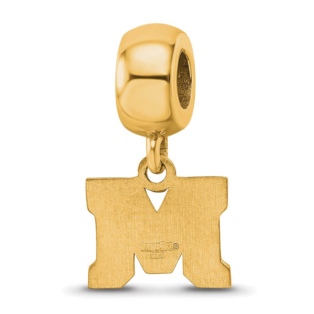 Alternate view of the 14k Gold Plated Silver Montana State University XS Dangle Bead Charm by The Black Bow Jewelry Co.