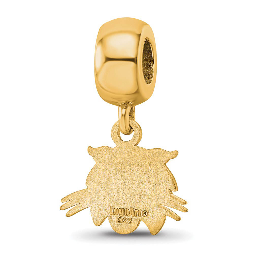 Alternate view of the 14k Gold Plated Silver Ohio University XS Dangle Bead Charm by The Black Bow Jewelry Co.