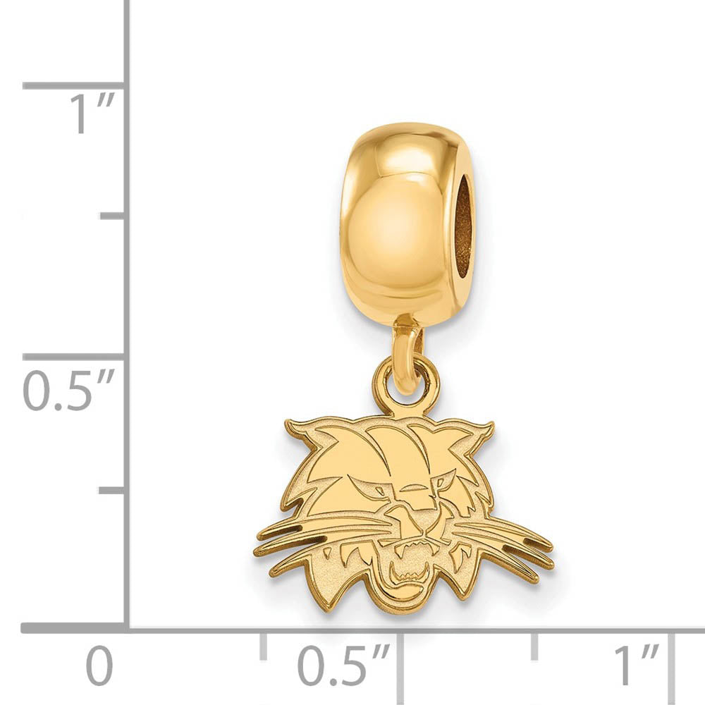 Alternate view of the 14k Gold Plated Silver Ohio University XS Dangle Bead Charm by The Black Bow Jewelry Co.