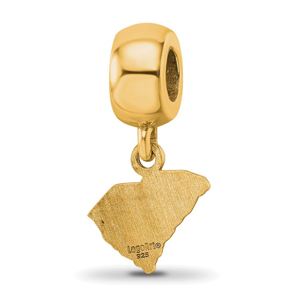 Alternate view of the 14K Gold Plated Sterling Silver The Citadel XS Disc Dangle Bead Charm by The Black Bow Jewelry Co.