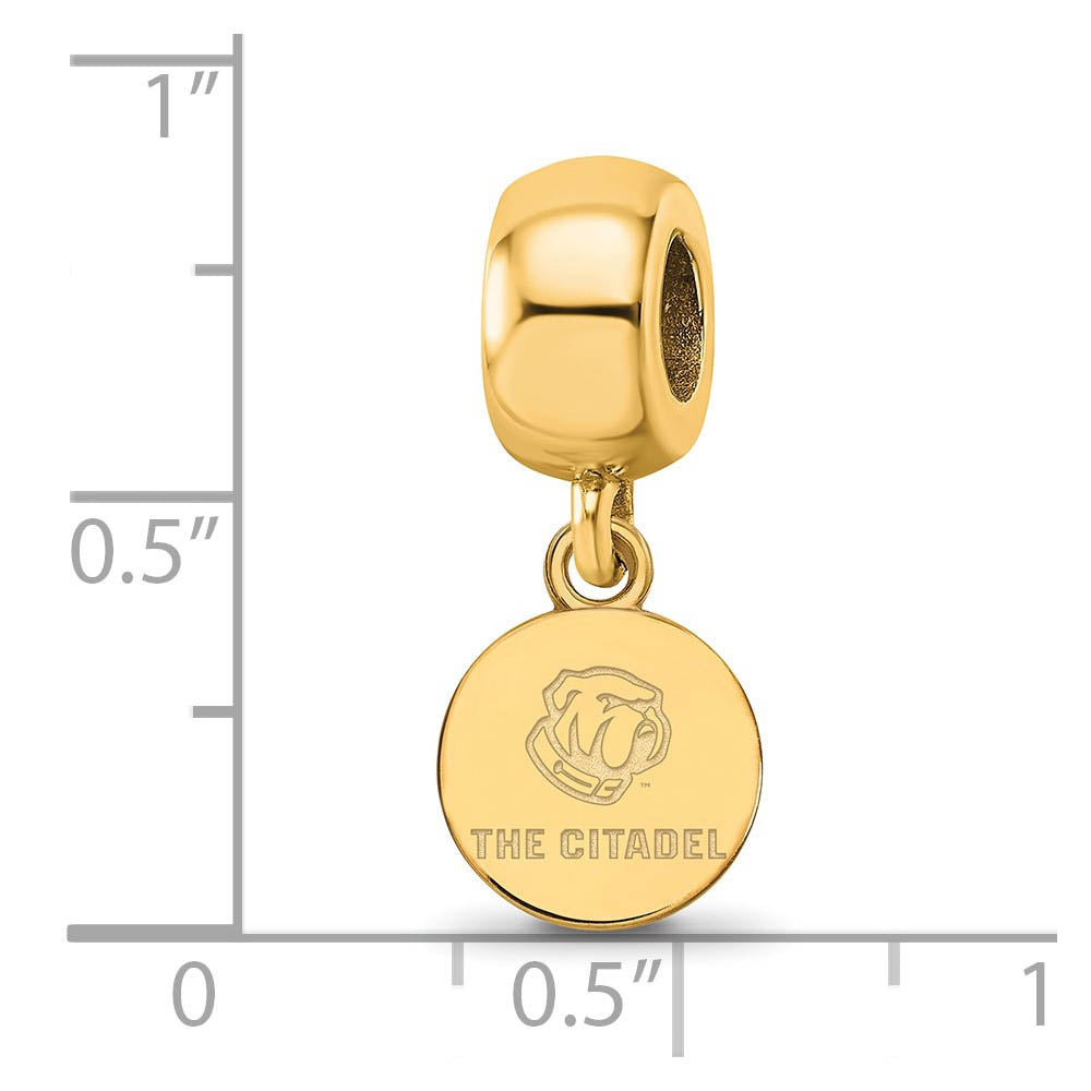 Alternate view of the 14K Gold Plated Sterling Silver The Citadel XS Disc Dangle Bead Charm by The Black Bow Jewelry Co.