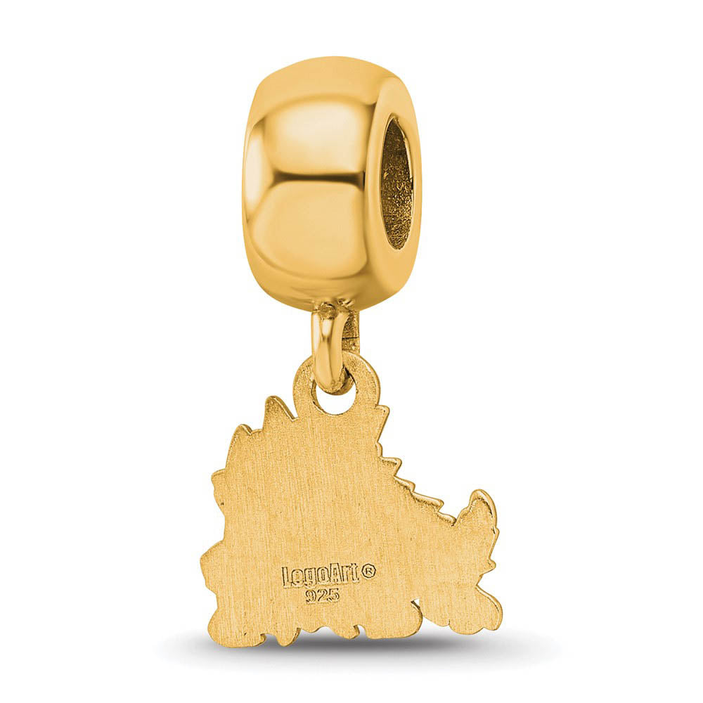 Alternate view of the 14k Gold Plated Silver Texas Christian University XS Dangle Bead Charm by The Black Bow Jewelry Co.
