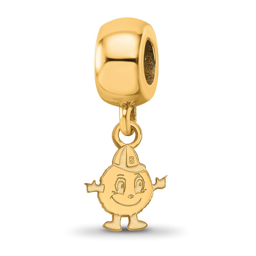 14k Gold Plated Silver Syracuse University XS Dangle Bead Charm, Item B14010 by The Black Bow Jewelry Co.