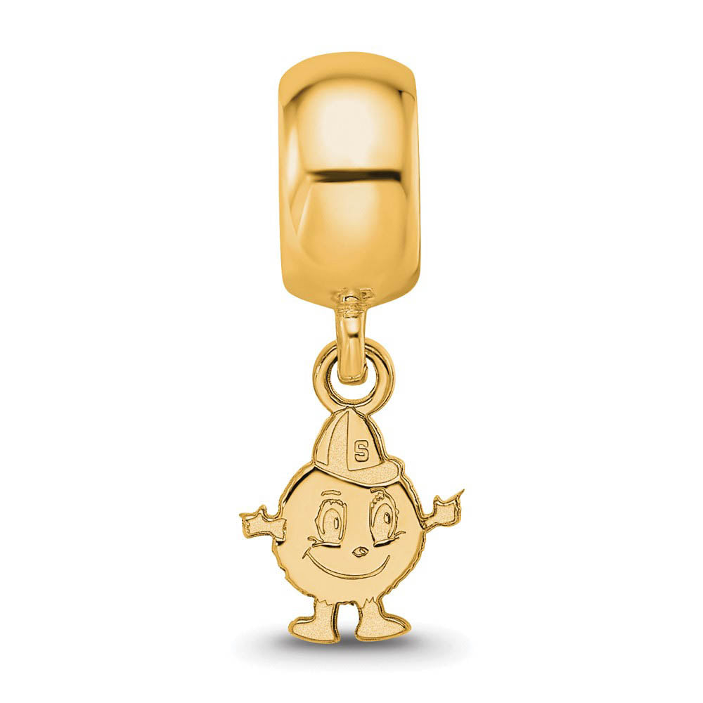 Alternate view of the 14k Gold Plated Silver Syracuse University XS Dangle Bead Charm by The Black Bow Jewelry Co.