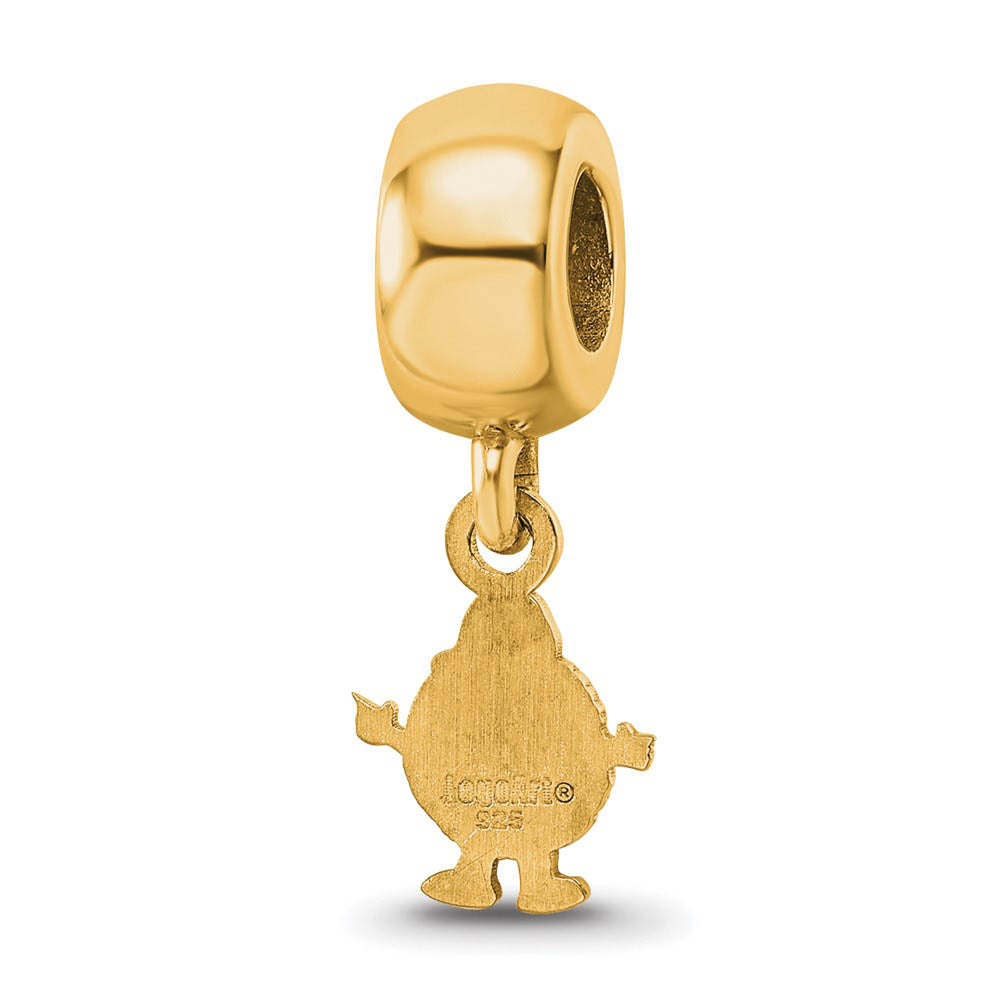 Alternate view of the 14k Gold Plated Silver Syracuse University XS Dangle Bead Charm by The Black Bow Jewelry Co.
