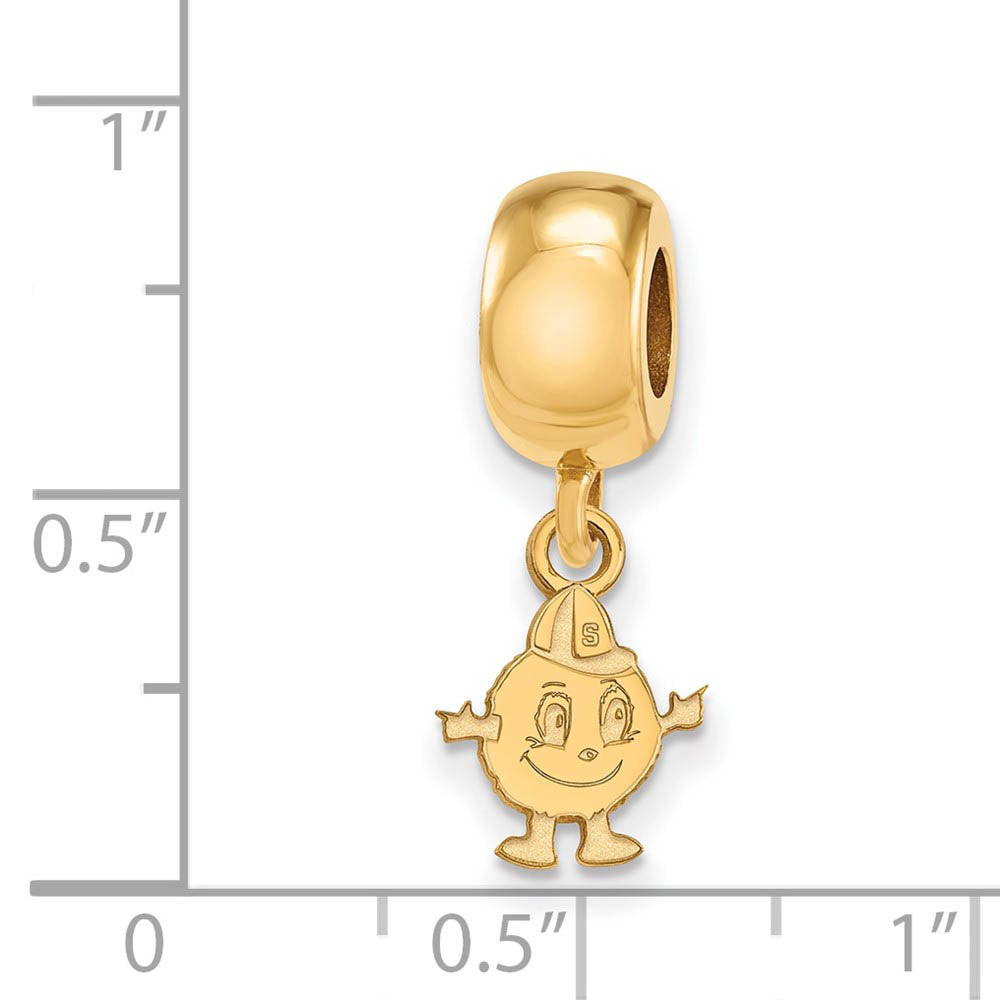 Alternate view of the 14k Gold Plated Silver Syracuse University XS Dangle Bead Charm by The Black Bow Jewelry Co.