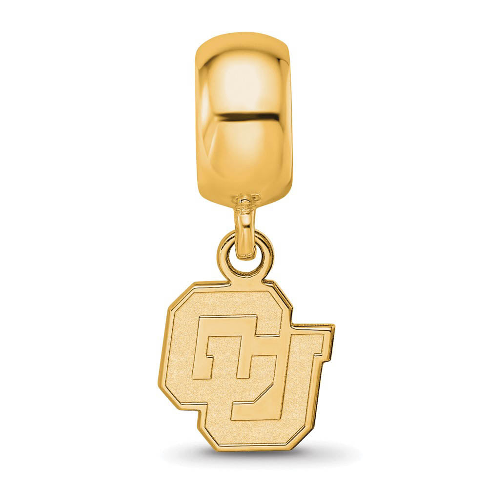 Alternate view of the 14k Gold Plated Silver University of Colorado XS Dangle Bead Charm by The Black Bow Jewelry Co.