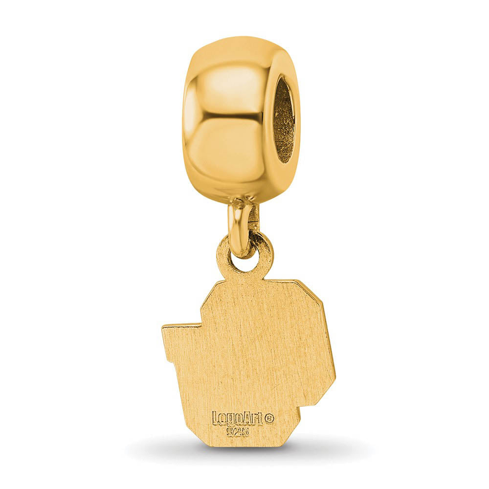 Alternate view of the 14k Gold Plated Silver University of Colorado XS Dangle Bead Charm by The Black Bow Jewelry Co.