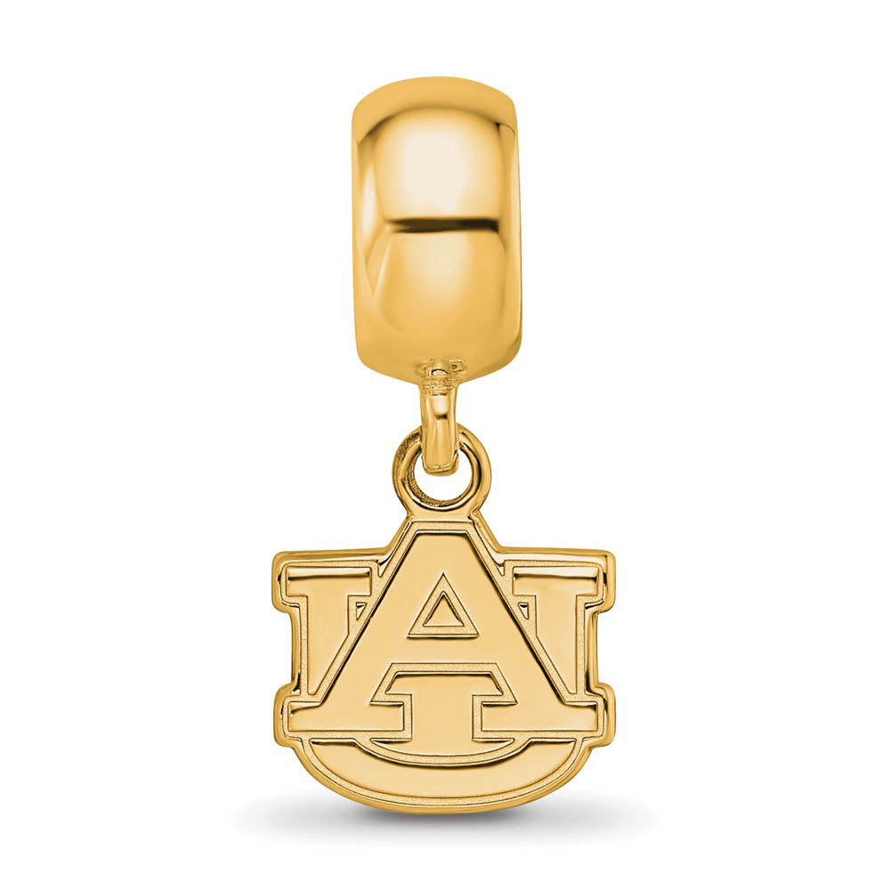 Alternate view of the 14k Gold Plated Silver Auburn Univ. XS 'AU' Dangle Bead Charm by The Black Bow Jewelry Co.