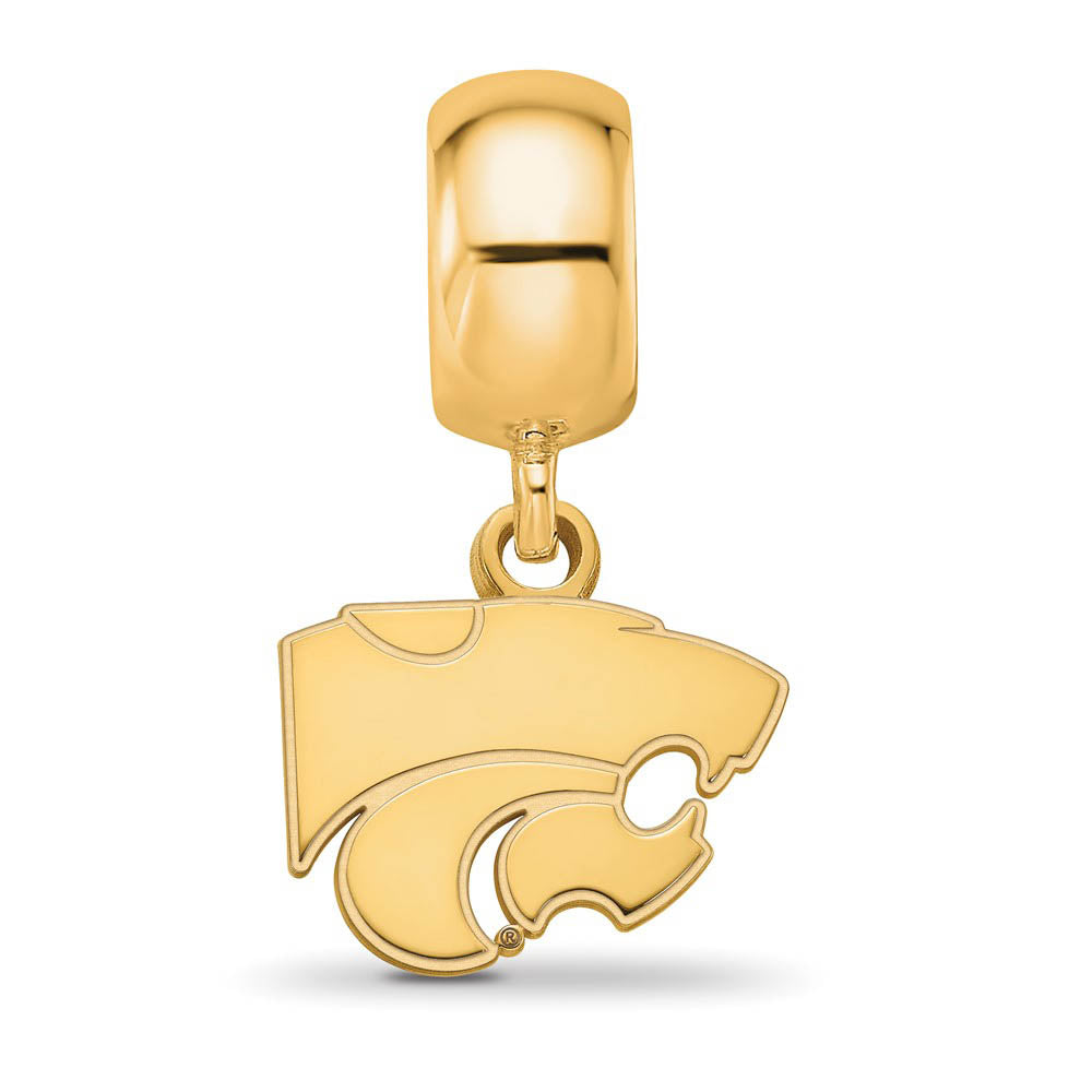 Alternate view of the 14k Gold Plated Silver Kansas State Univ. XS Wildcat Dangle Bead Charm by The Black Bow Jewelry Co.
