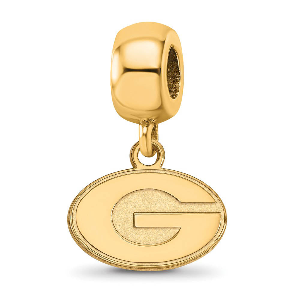 14k Gold Plated Silver University of Georgia XS Dangle Bead Charm, Item B14025 by The Black Bow Jewelry Co.