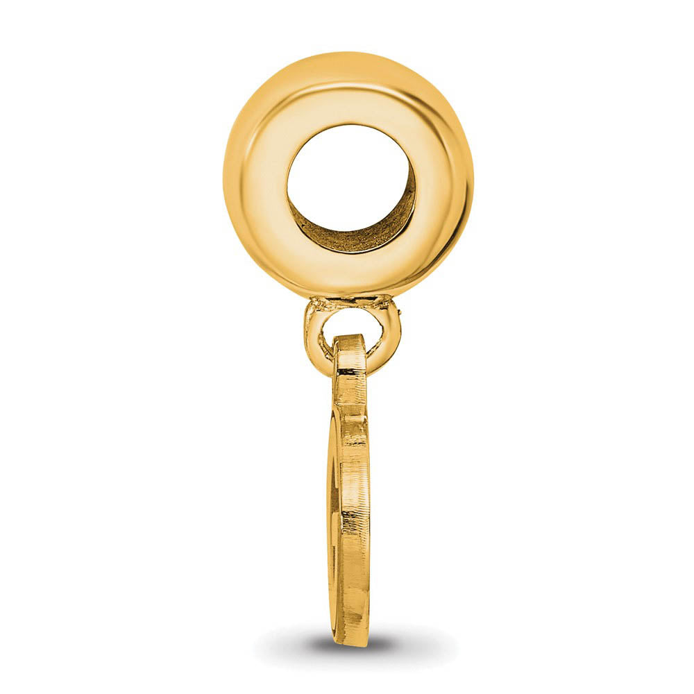 Alternate view of the 14k Gold Plated Silver University of Georgia XS Dangle Bead Charm by The Black Bow Jewelry Co.