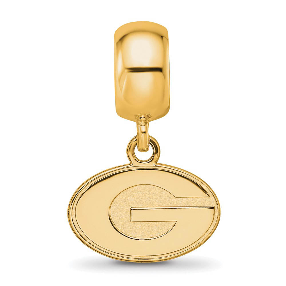 Alternate view of the 14k Gold Plated Silver University of Georgia XS Dangle Bead Charm by The Black Bow Jewelry Co.