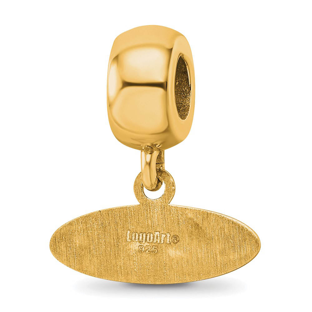 Alternate view of the 14k Gold Plated Silver U. of Mississippi Ole Miss XS Dangle Bead Charm by The Black Bow Jewelry Co.