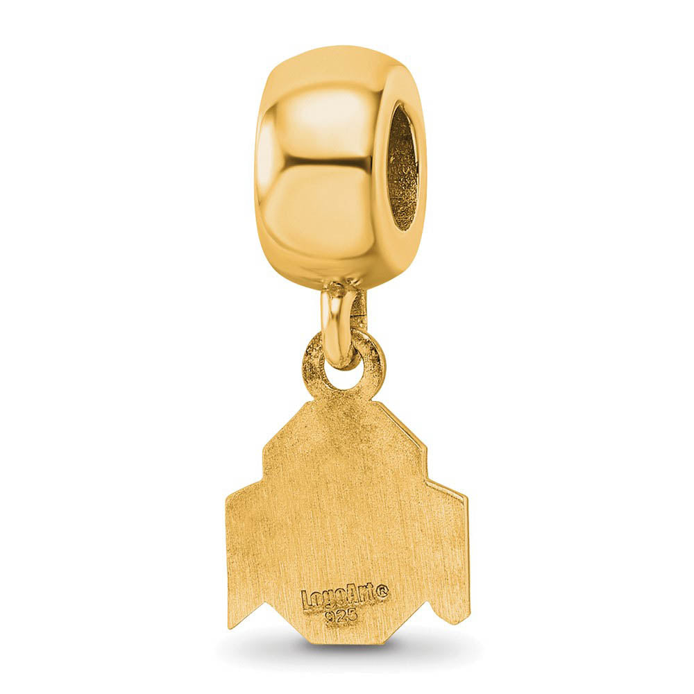 Alternate view of the 14k Gold Plated Silver Ohio State Univ. XS 'O' Dangle Bead Charm by The Black Bow Jewelry Co.